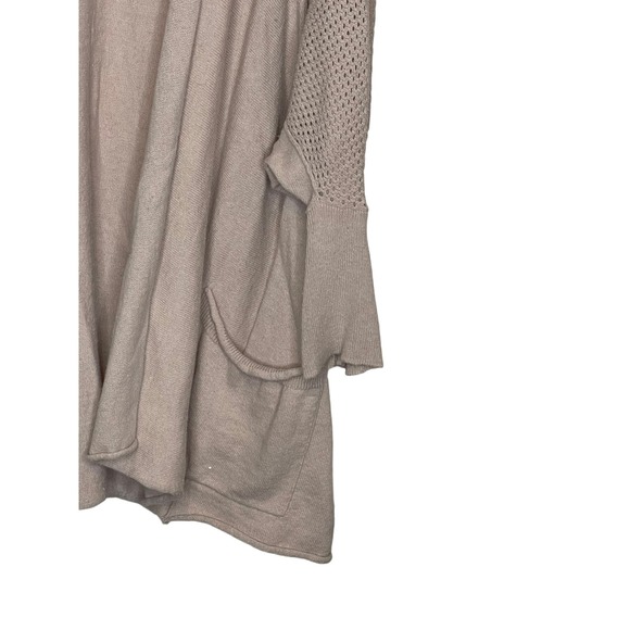 Democracy Women's Sweater Open Front Mesh Cardigan‎ Dolman Sleeve  Tan Sz. XL - Picture 3 of 11